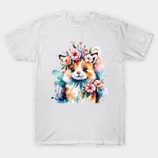 Cute floral cat gift ideas T-Shirt